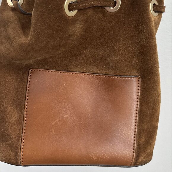 Michael Kors  Greenwich MD Bucket Tote Satchel Leather Suede 90s SoHo Boho - Picture 6 of 10